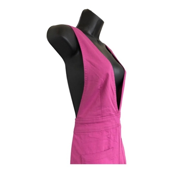 Sincerely Jules pink‎ khaki plunge front overalls jumper size small new - Picture 7 of 16